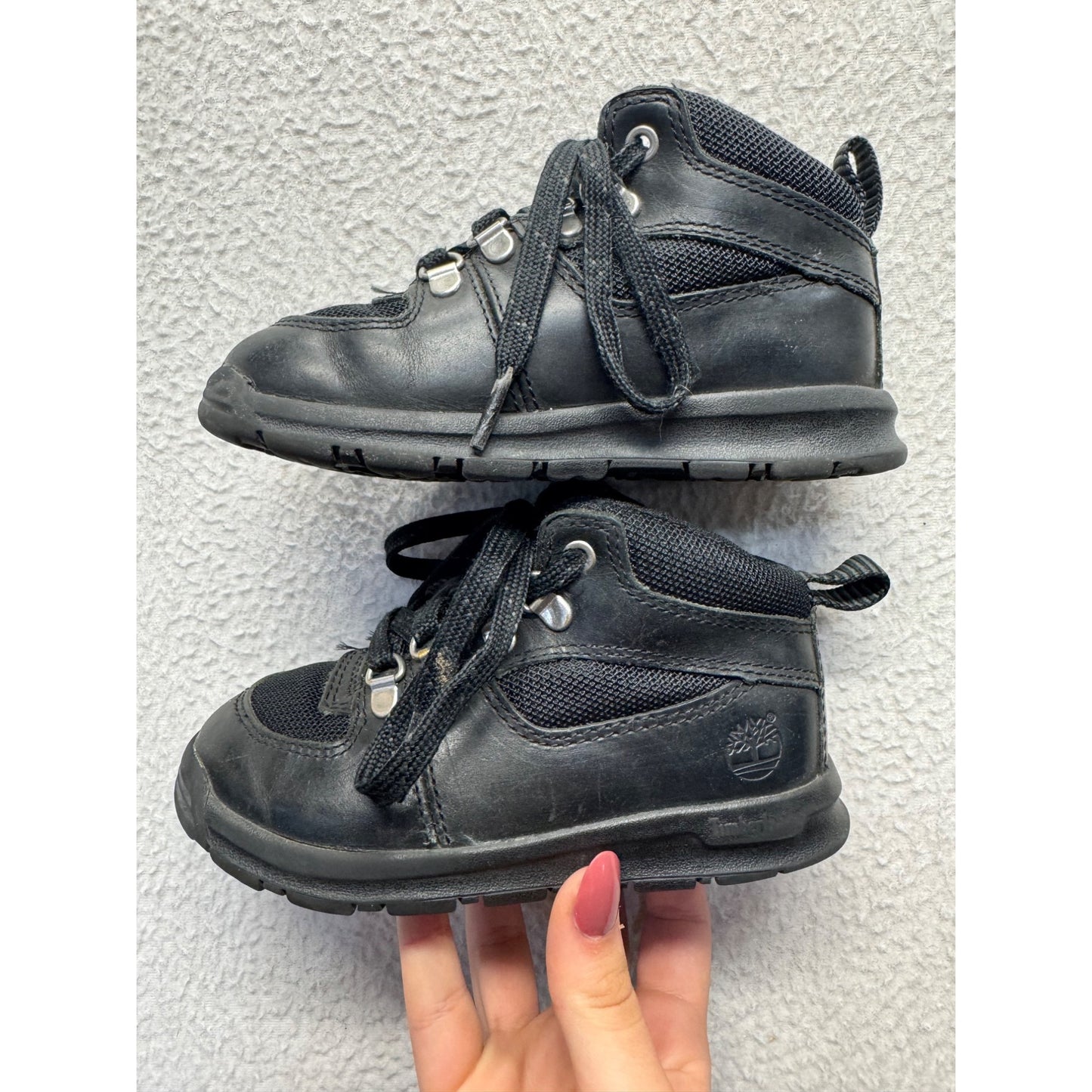 Timberland Black Leather & Mesh Toddler Hiking Boots #9002