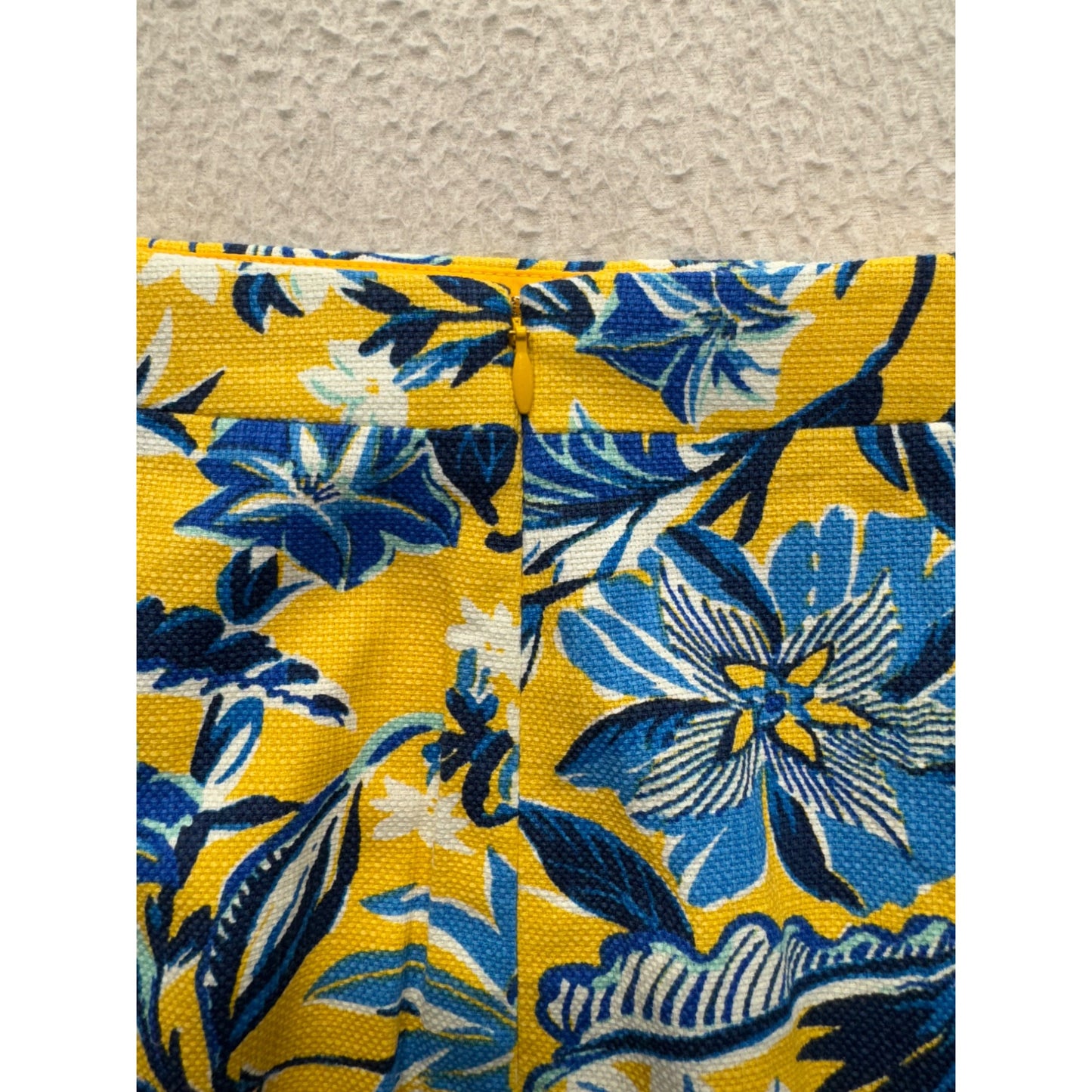 *NWT* J.Crew Womens Floral Pencil Skirt Size 6 Cotton Blend Yellow & Blue #188B