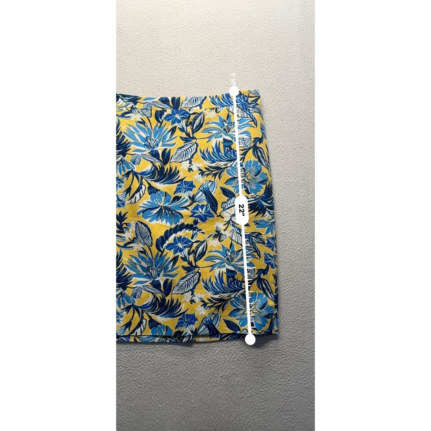 *NWT* J.Crew Womens Floral Pencil Skirt Size 6 Cotton Blend Yellow & Blue #188B