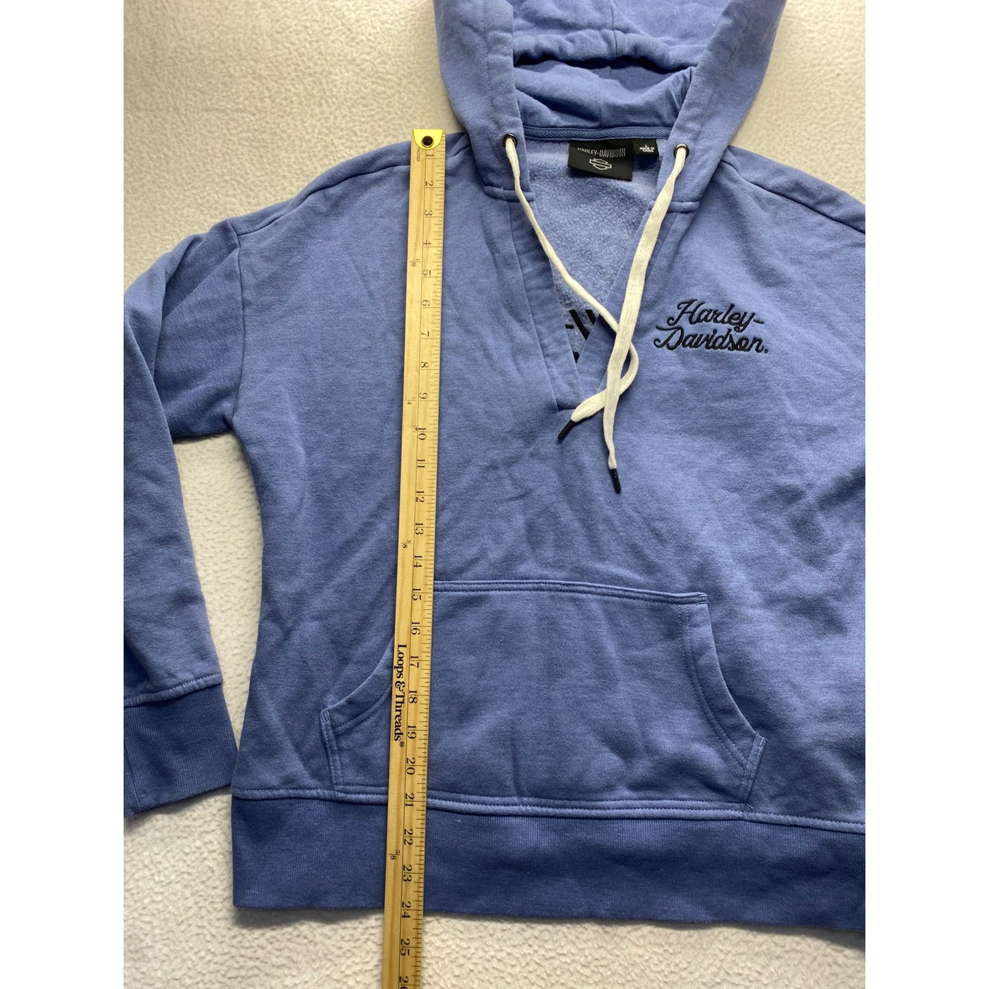 Harley-Davidson Womens Blue Pullover Hoodie #5902