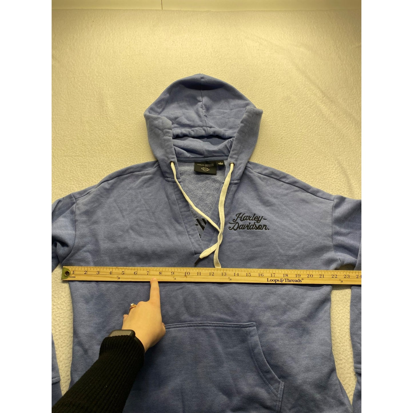 Harley-Davidson Womens Blue Pullover Hoodie #5902
