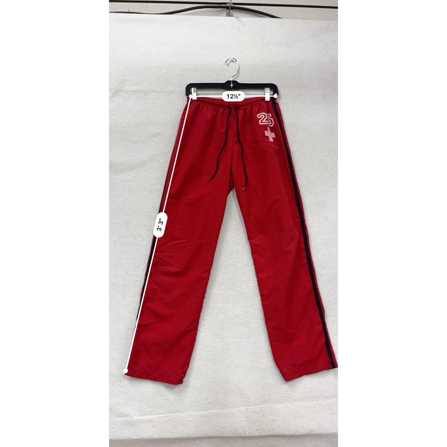 Sideout Red Drawstring Pants With 25 Logo M #254A