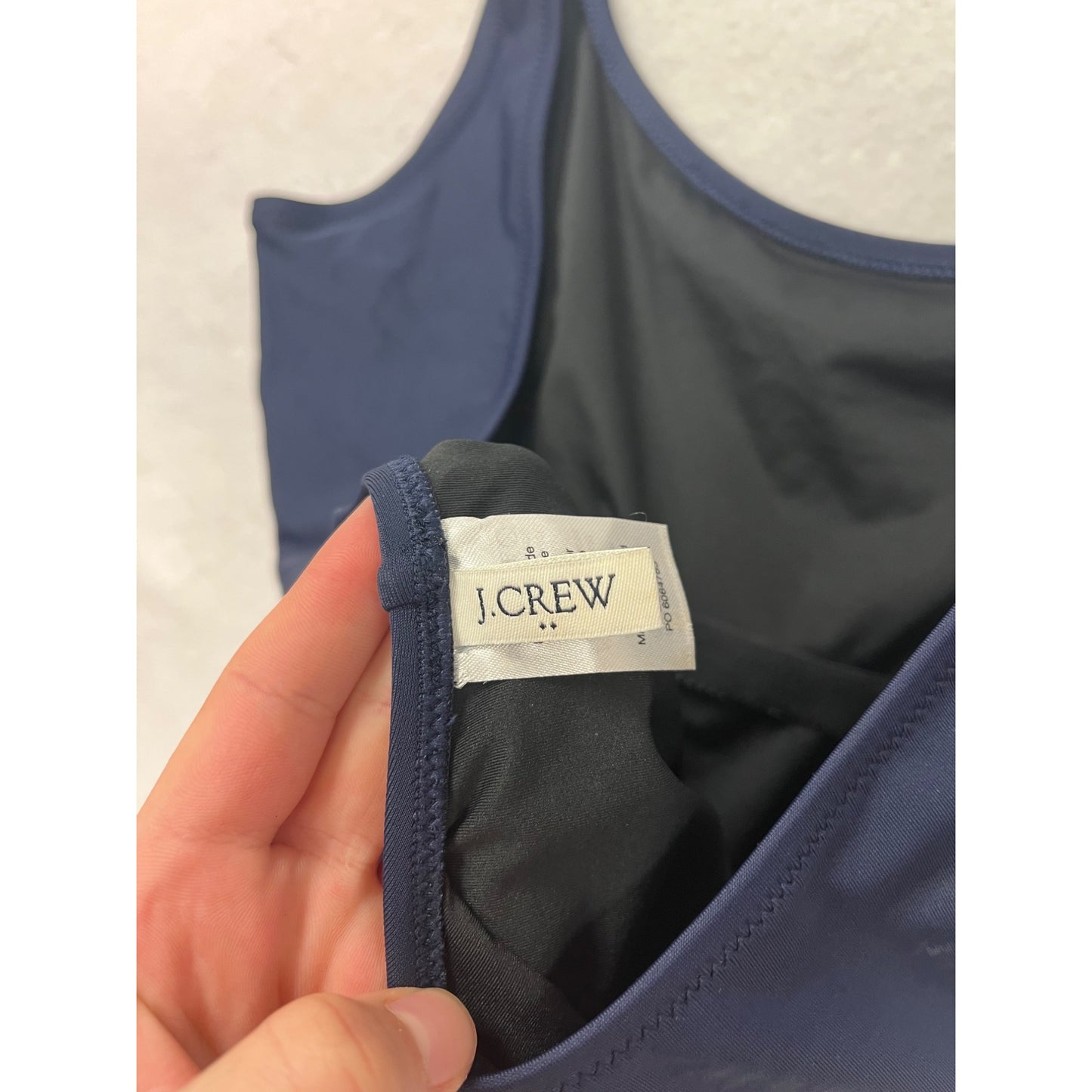 J.Crew Womens Large Navy Open Back One-Piece Swimsuit #6709