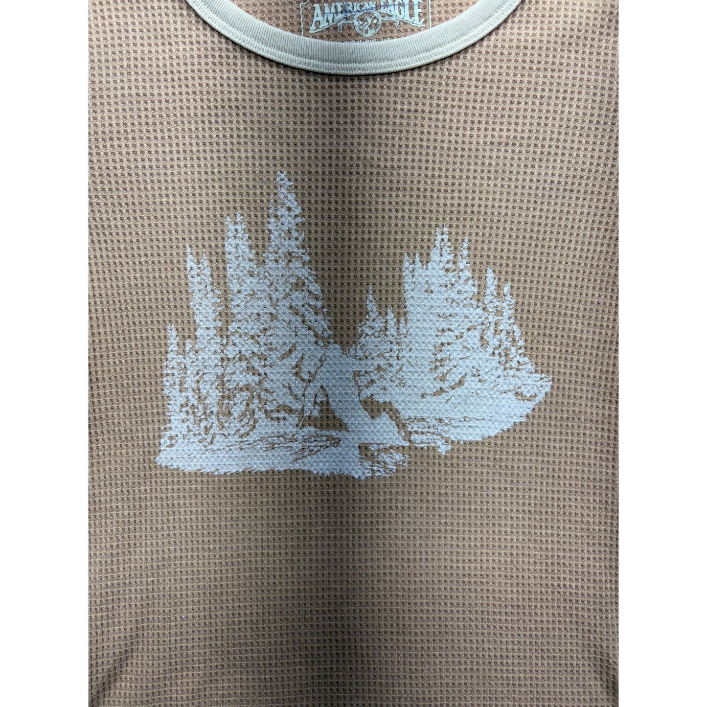 American Eagle Womens Long Sleeve Thermal Shirt With Nature Print #7441