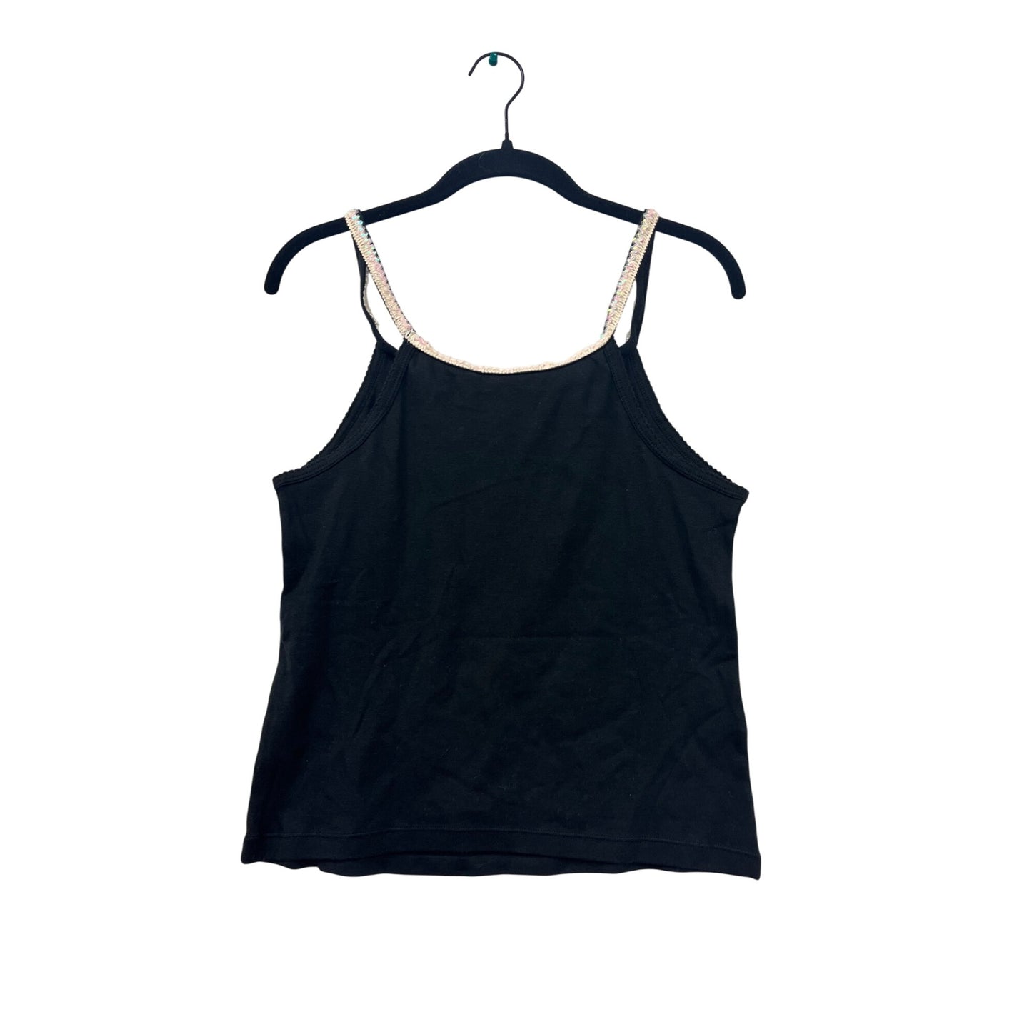 Victorias Secret Womens Black Sequin Strap Tank Top #6118