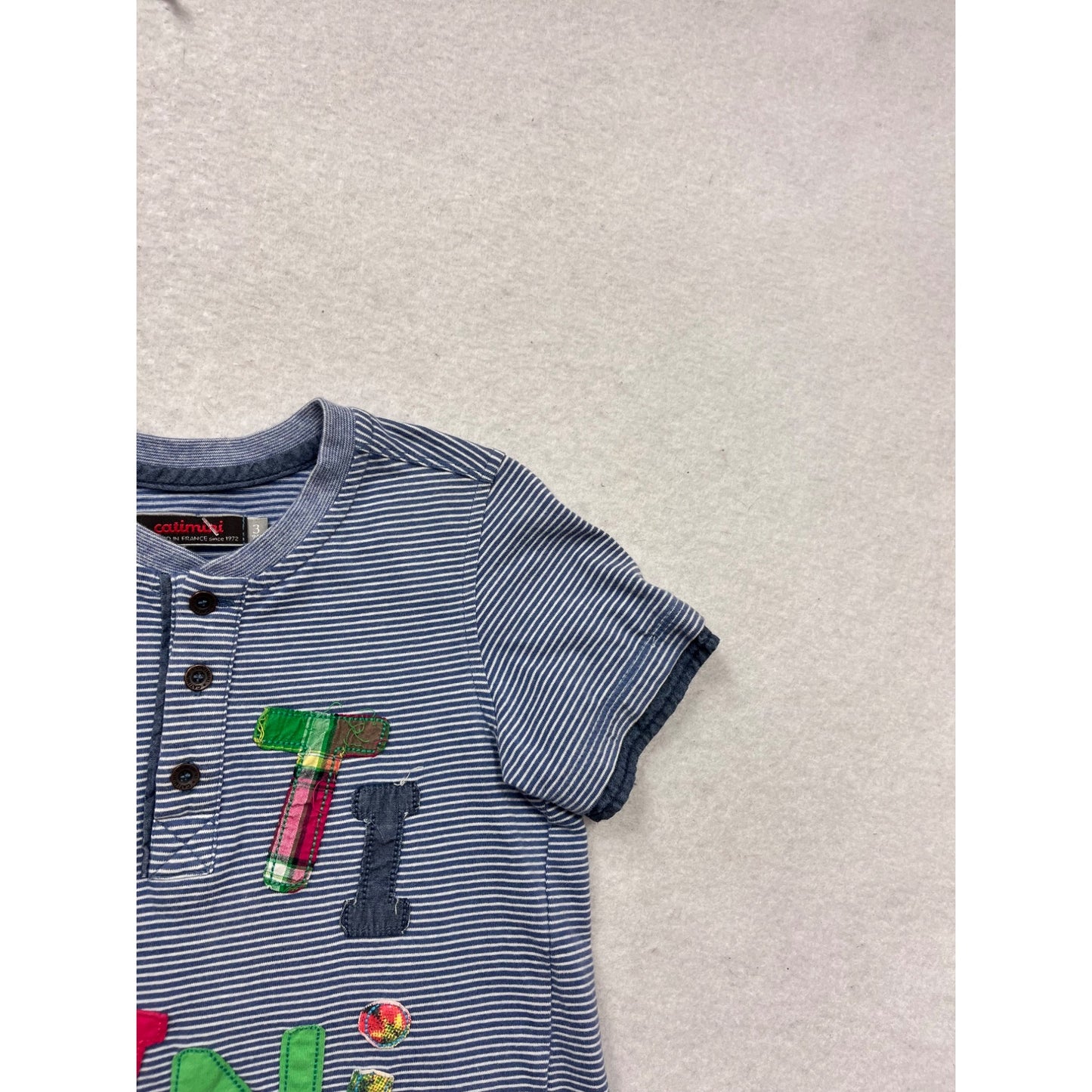 Catimini Boys Striped T-Shirt Size 3 Years Blue #745A