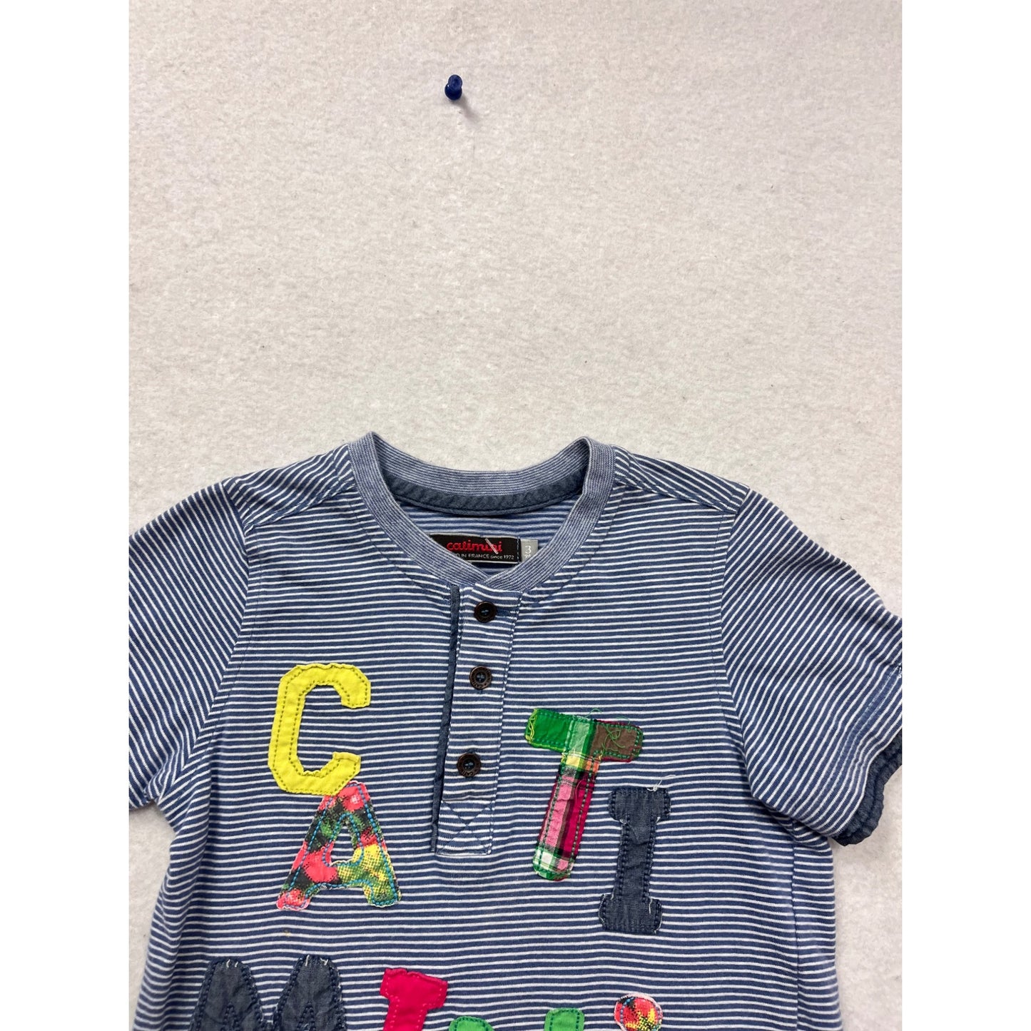 Catimini Boys Striped T-Shirt Size 3 Years Blue #745A