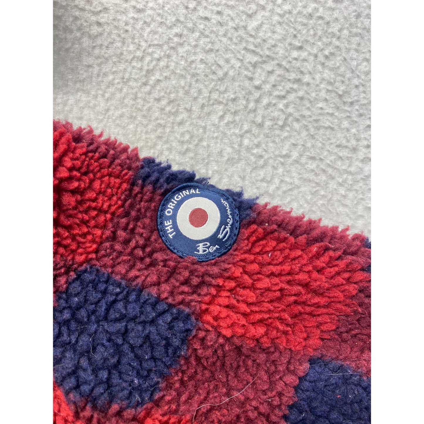 Ben Sherman Toddler Hooded Sherpa Jacket Red & Navy Plaid Polyester #7088