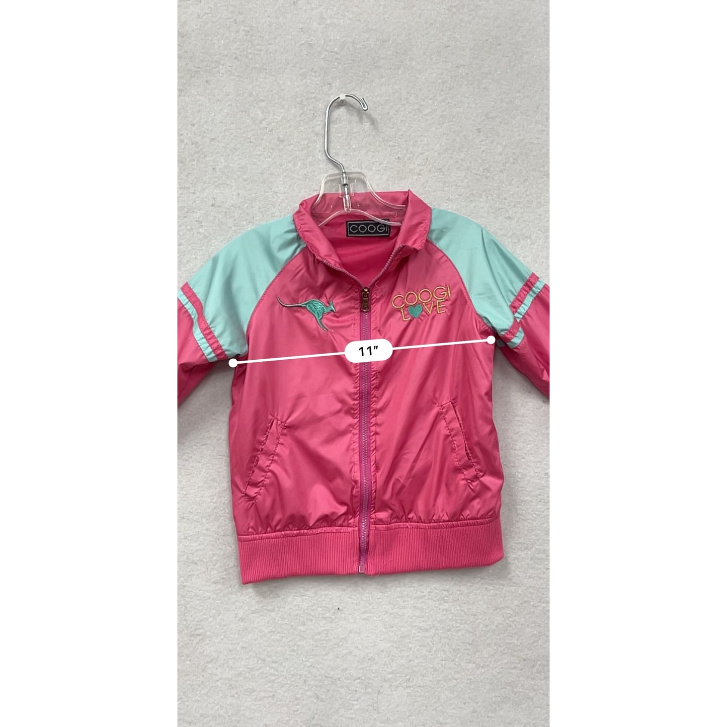Coogi Pink & Mint Lightweight Jacket With Embroidered Details Full Zip #8690