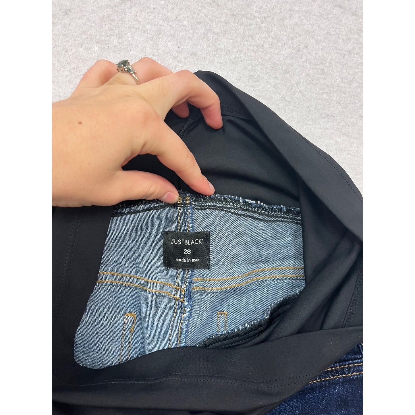 Maternity Denim Shorts Over Belly Panel Size 28 #945A