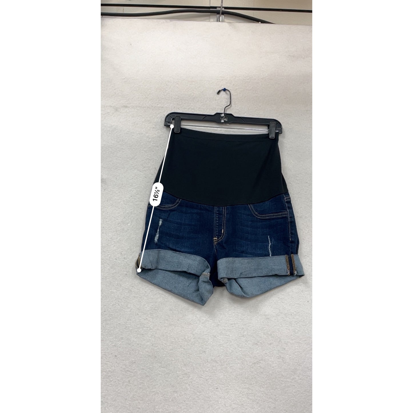 Maternity Denim Shorts Over Belly Panel Size 28 #945A