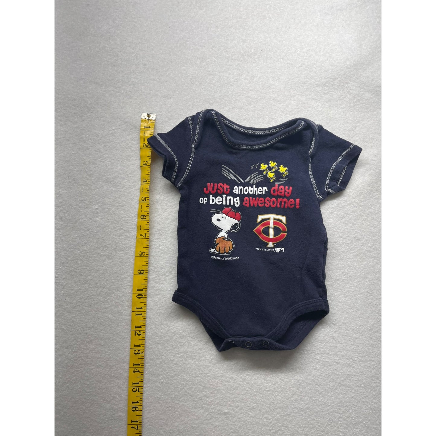 Snoopy "Just Another Day Of Being Awesome" MN Twins Infant Bodysuit #2959