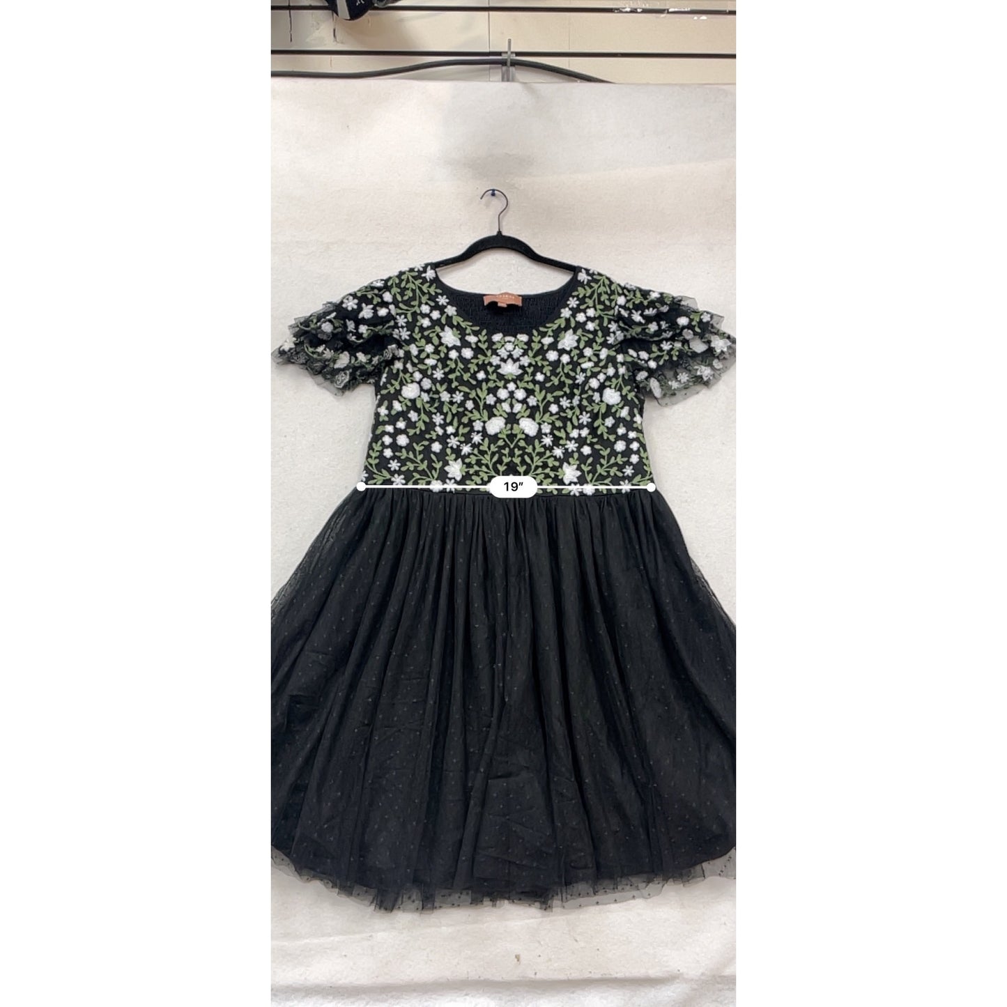 Jessakae 2XL Black Floral Embroidered Dress #159C