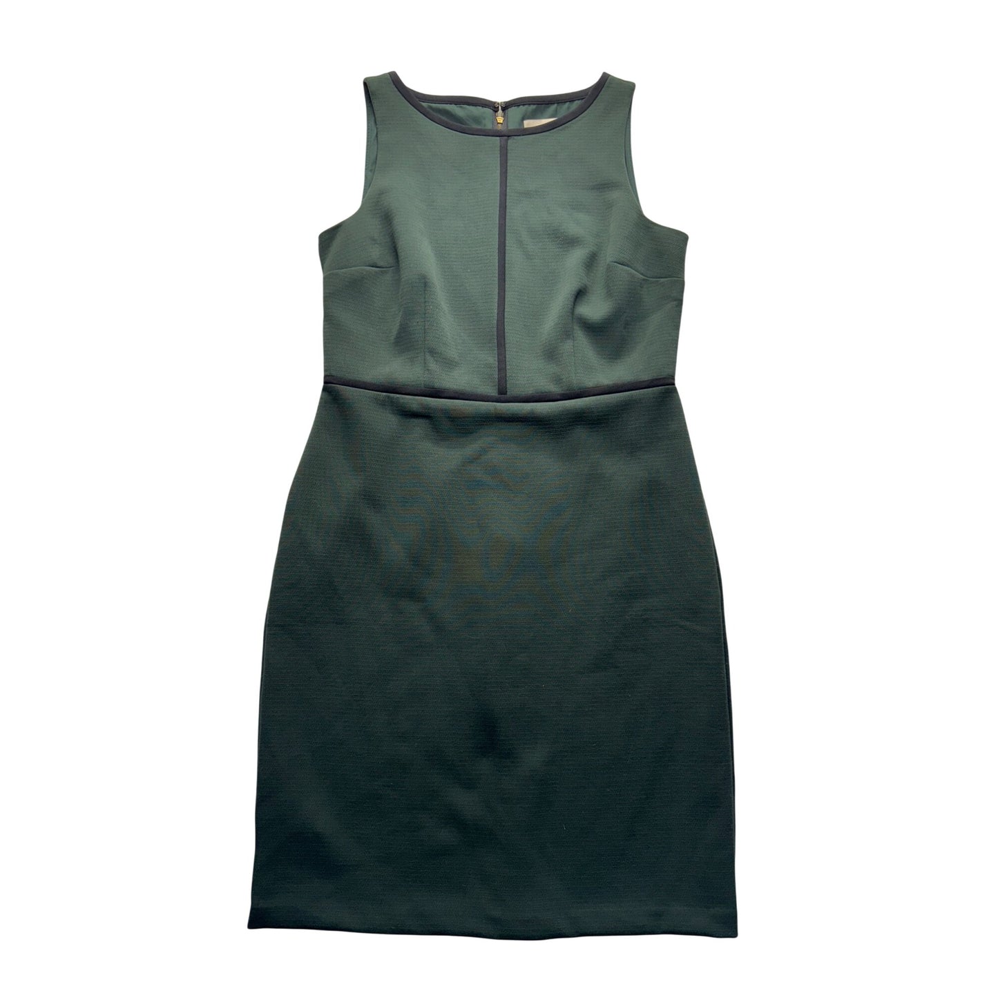 Loft Green Sheath Dress With Black Trim Size 8 Polyester Blend Knee Length #7790