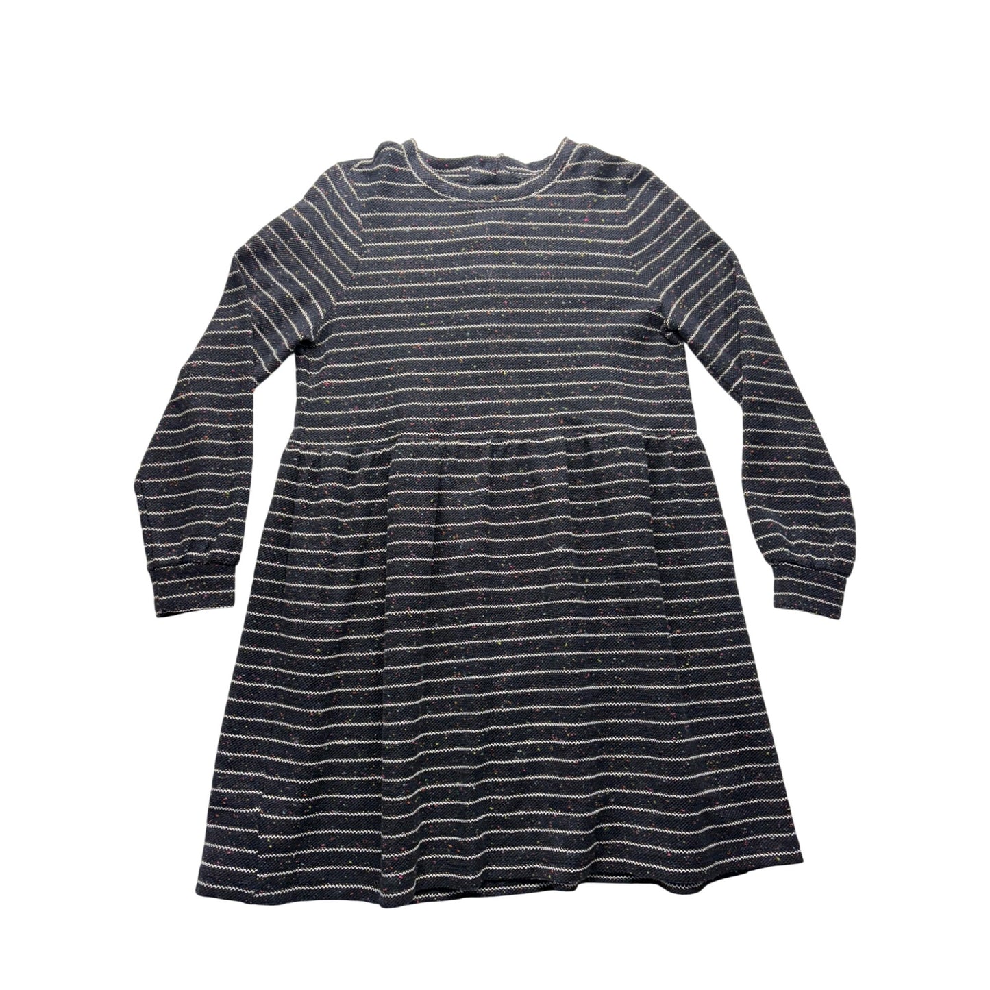 Loft Womens Long-Sleeve Striped Knit Dress With Button Back Detail Size M #7723