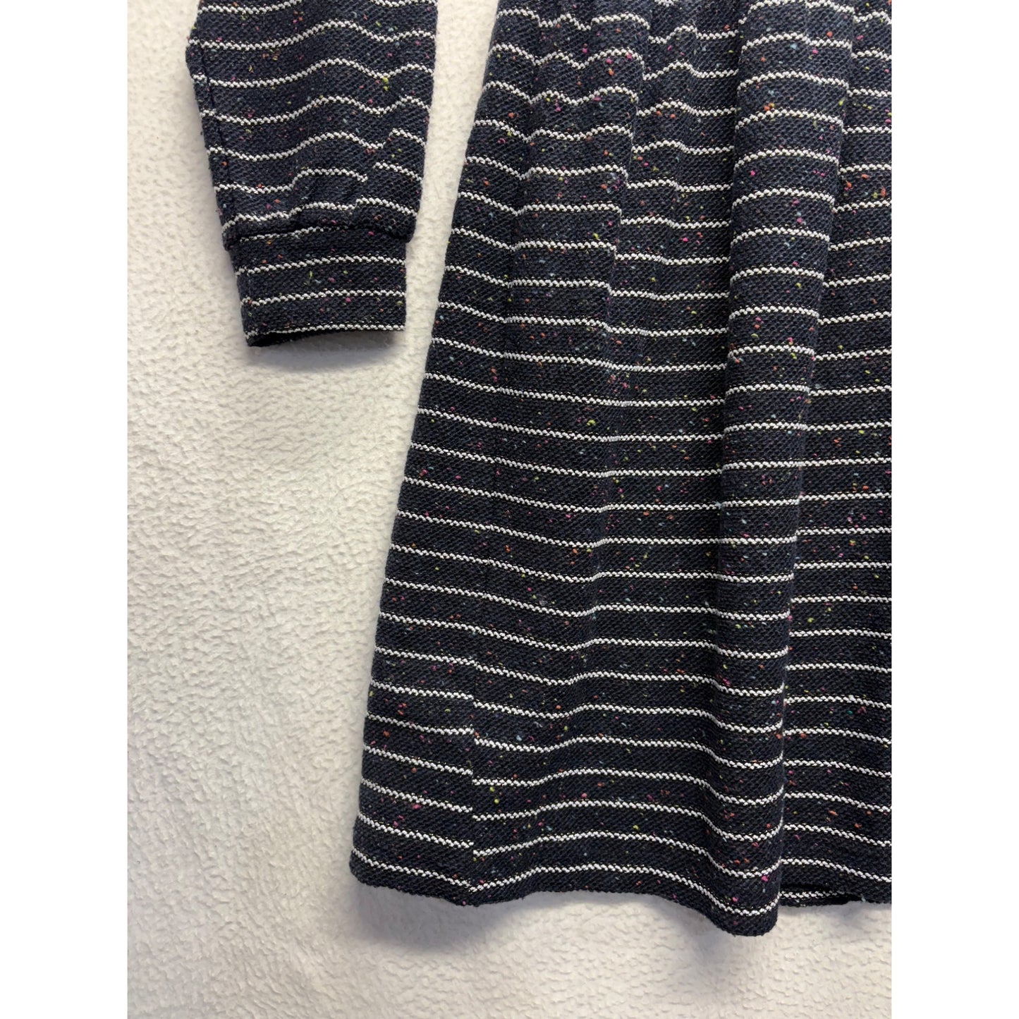 Loft Womens Long-Sleeve Striped Knit Dress With Button Back Detail Size M #7723