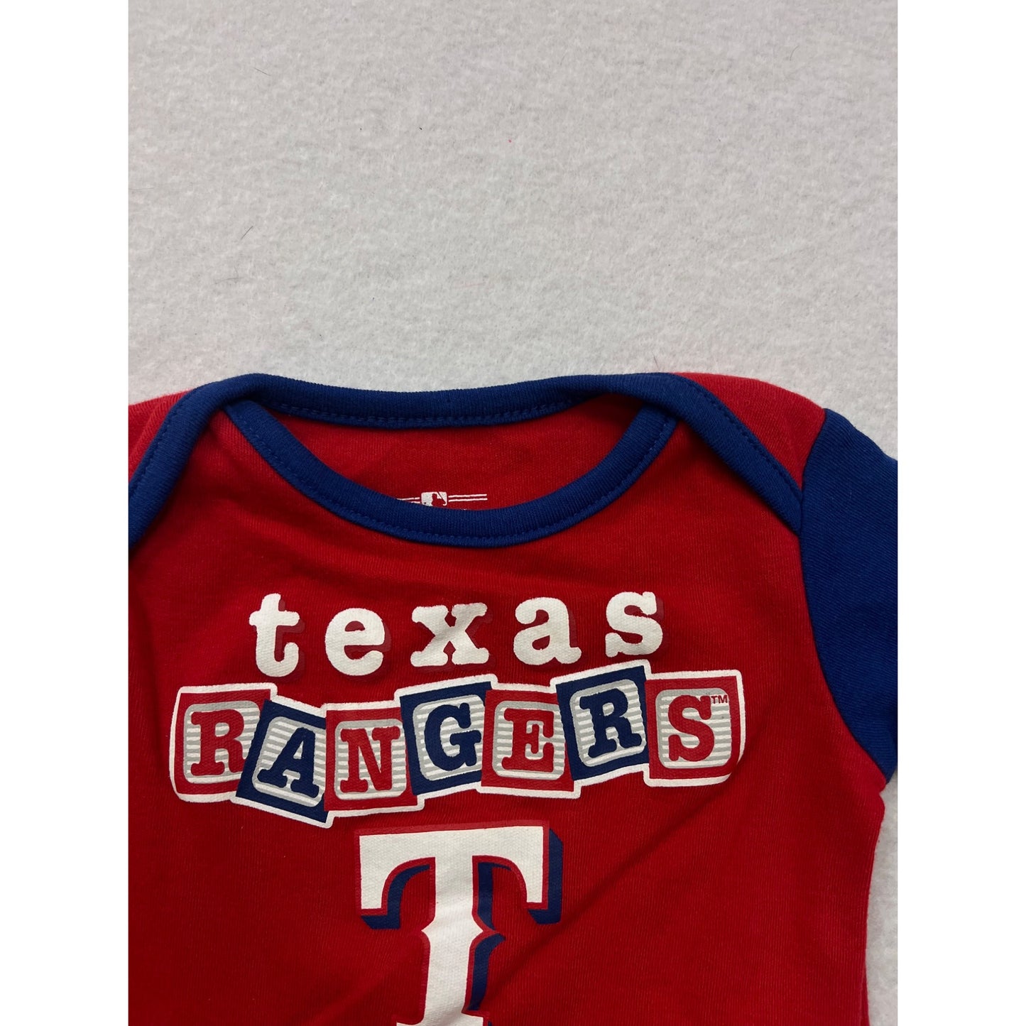 Texas Rangers Baby Bodysuit Red & Blue Short Sleeve 0/3M #6451