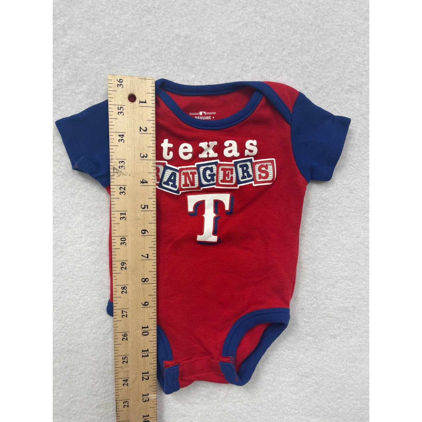 Texas Rangers Baby Bodysuit Red & Blue Short Sleeve 0/3M #6451