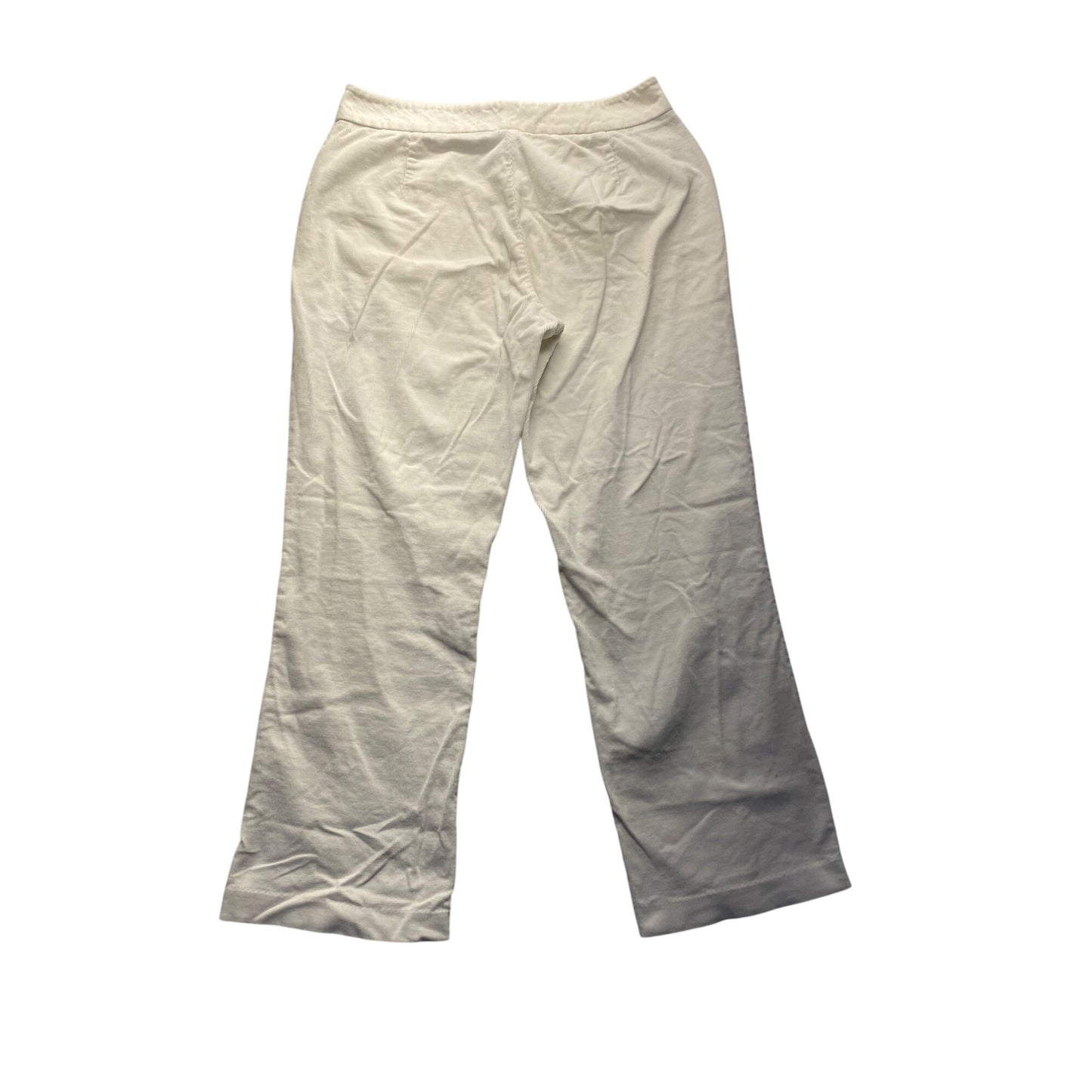Dressbarn Womens White Textured Cotton Blend Pants Size 12 #7099
