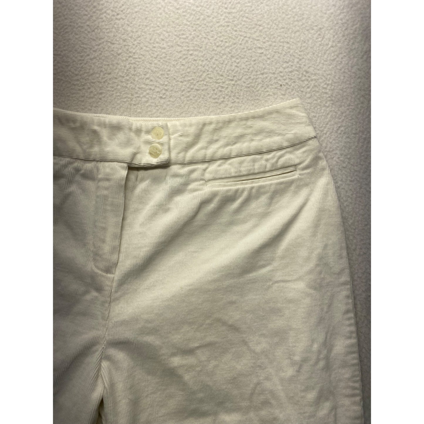 Dressbarn Womens White Textured Cotton Blend Pants Size 12 #7099