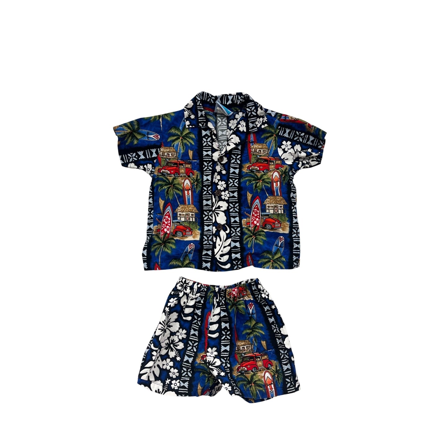 Boys Hawaiian Shirt & Shorts Set RJC 3T #8299