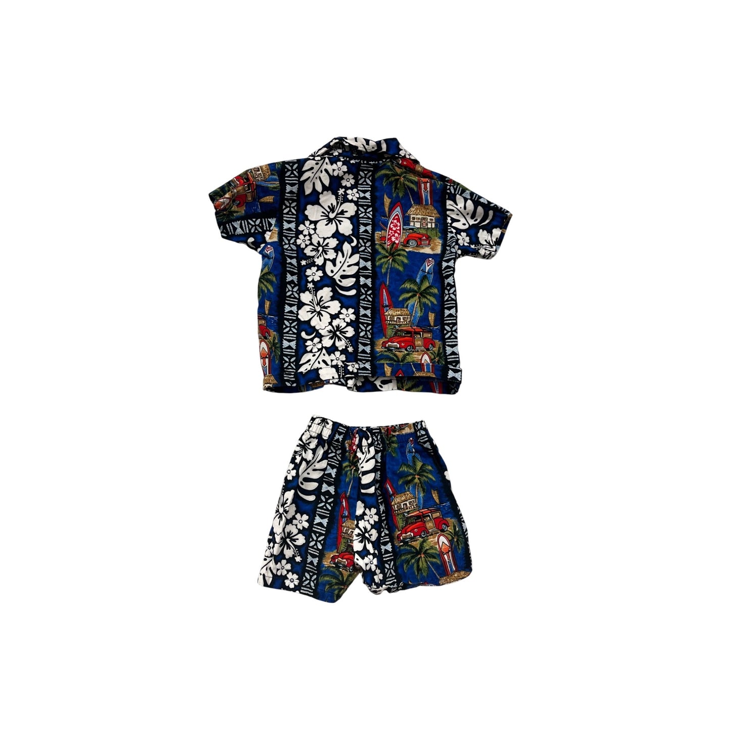 Boys Hawaiian Shirt & Shorts Set RJC 3T #8299