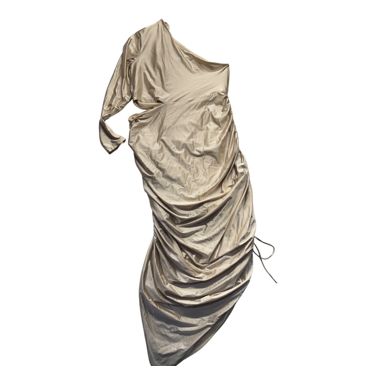 Express One-Shoulder Ruched Midi Dress With Drawstring Detail #7926