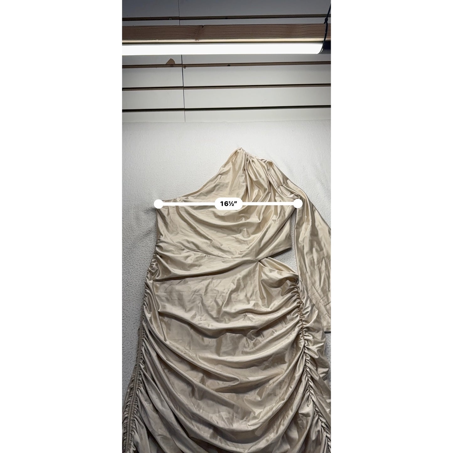 Express One-Shoulder Ruched Midi Dress With Drawstring Detail #7926