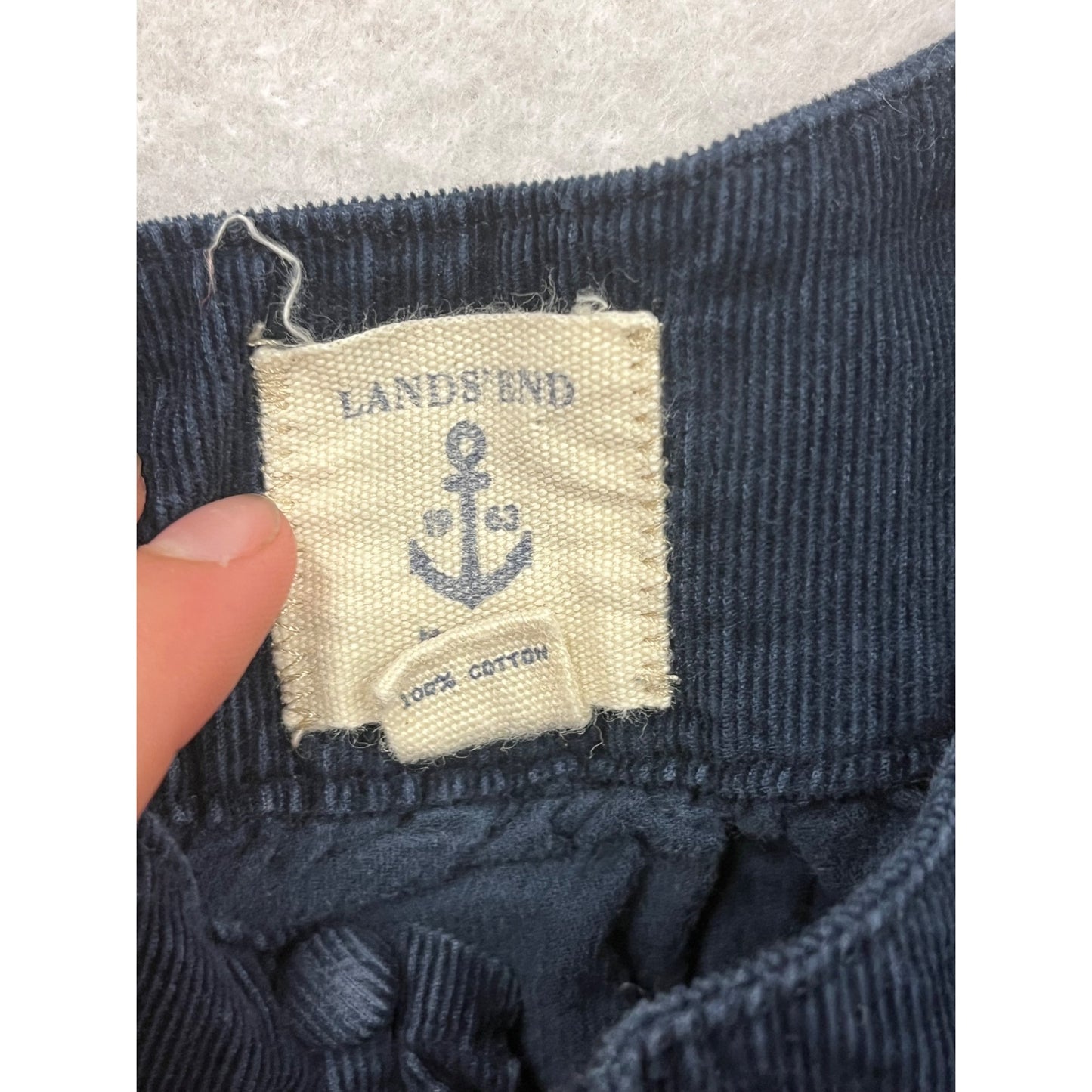 Lands End Kids Navy Corduroy Long Sleeve Dress Size 8 #8381
