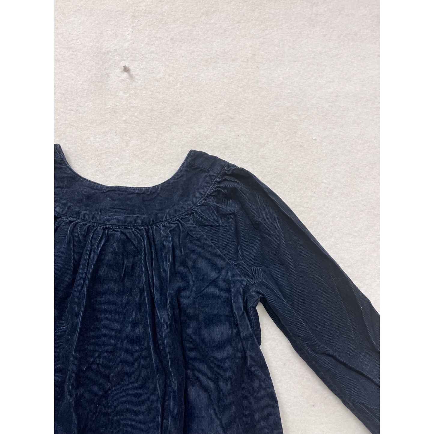 Lands End Kids Navy Corduroy Long Sleeve Dress Size 8 #8381