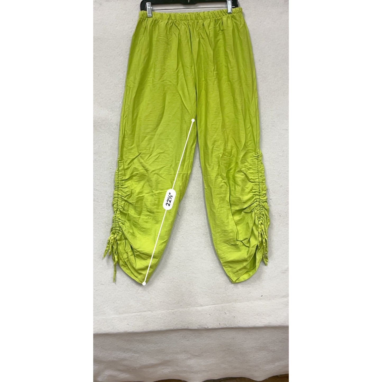 Bright Green Casual Pants L #770A