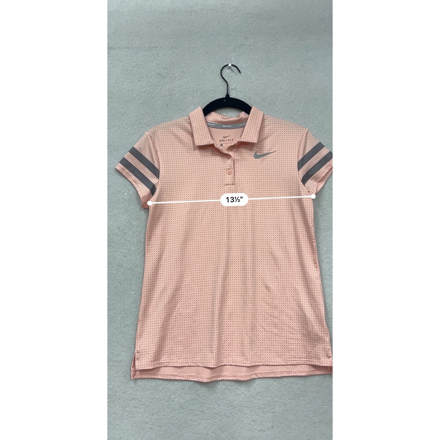 Nike Golf Dri-Fit Pink Polka Dot Polo Shirt L #310A