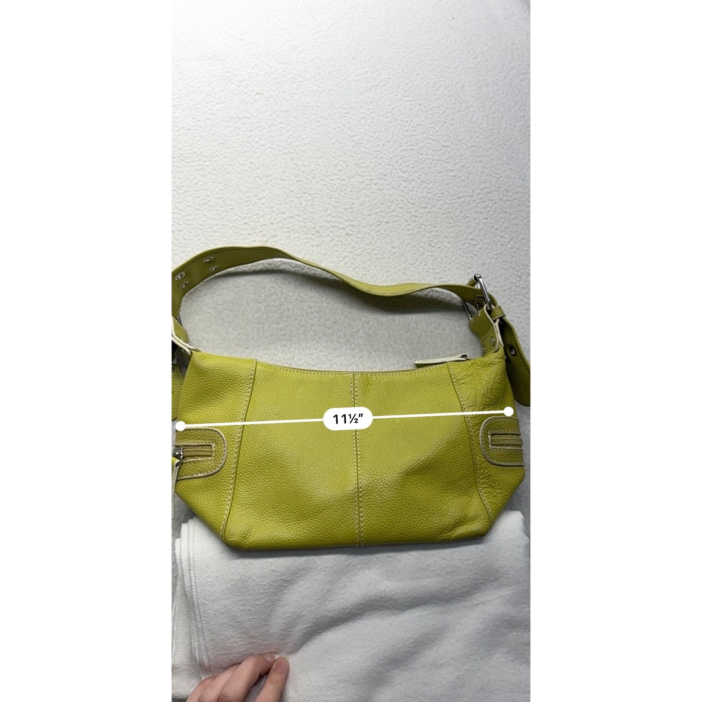 Lime Green MC Leather Shoulder Bag #7597