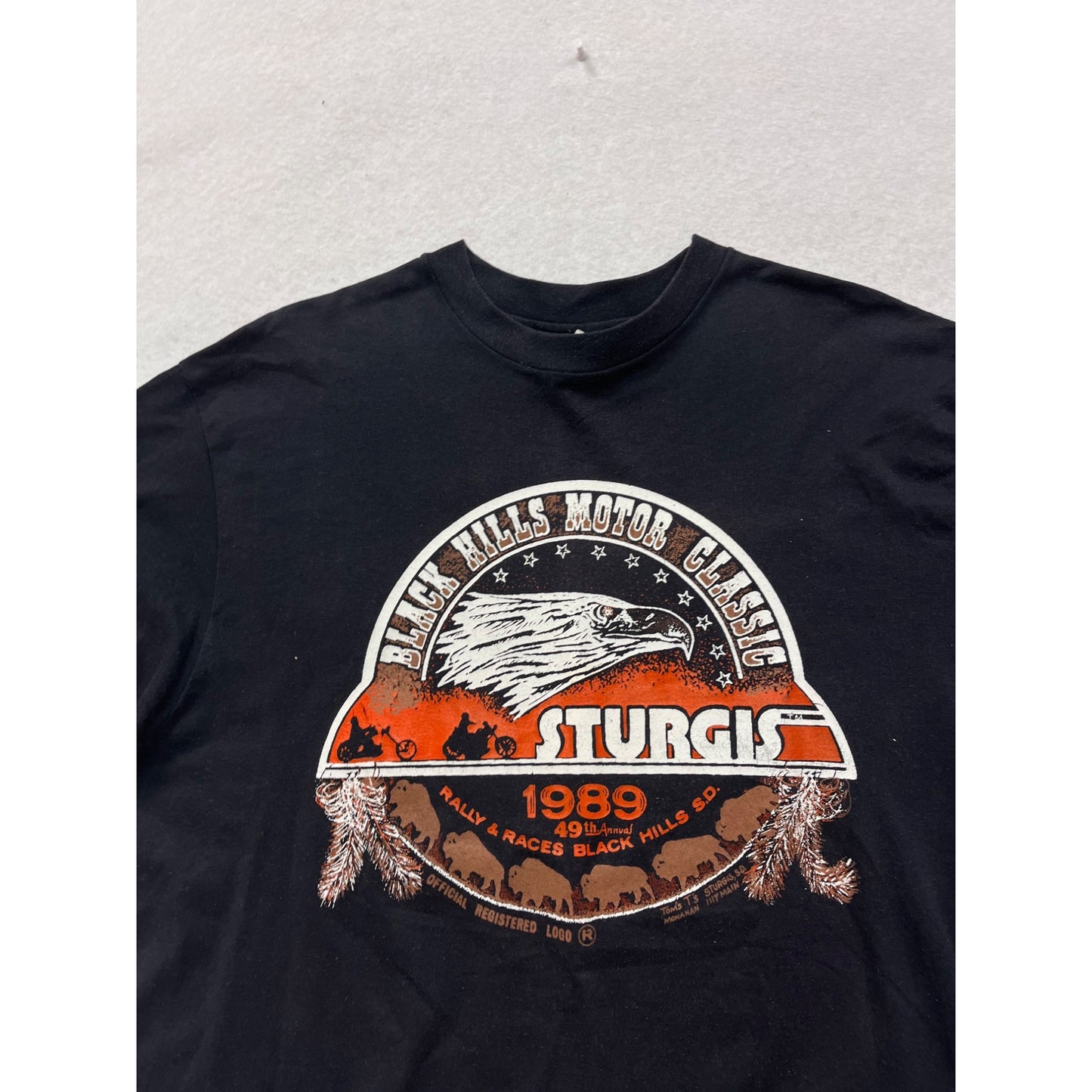 1989 Hanes Black Hills Motor Classic Sturgis Rally T-Shirt #8424