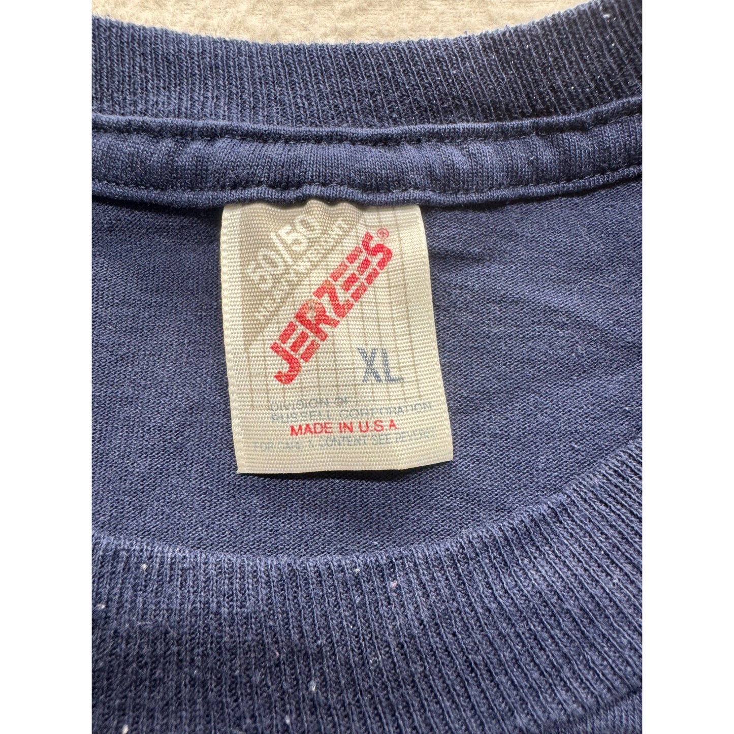 Vintage Jerzees Blue T-Shirt XL Barn & Sheep Graphic USA Made #7973