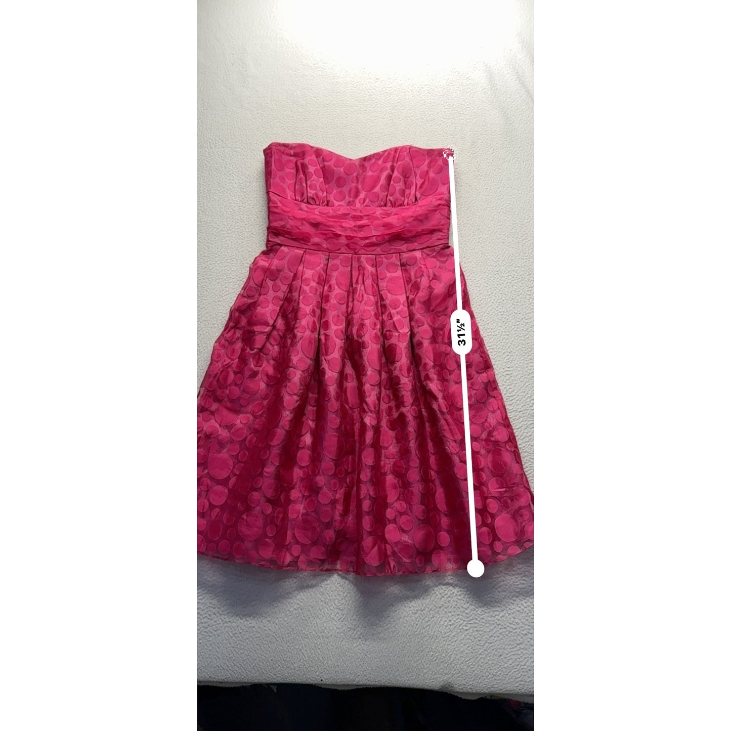 Pink Strapless Polka Dot Party Dress By Jump Apparel Women’s Size 9/10 #7845