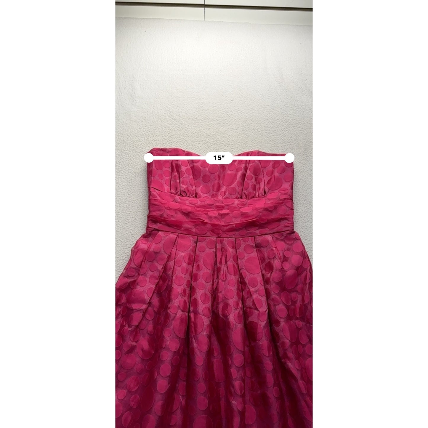 Pink Strapless Polka Dot Party Dress By Jump Apparel Women’s Size 9/10 #7845