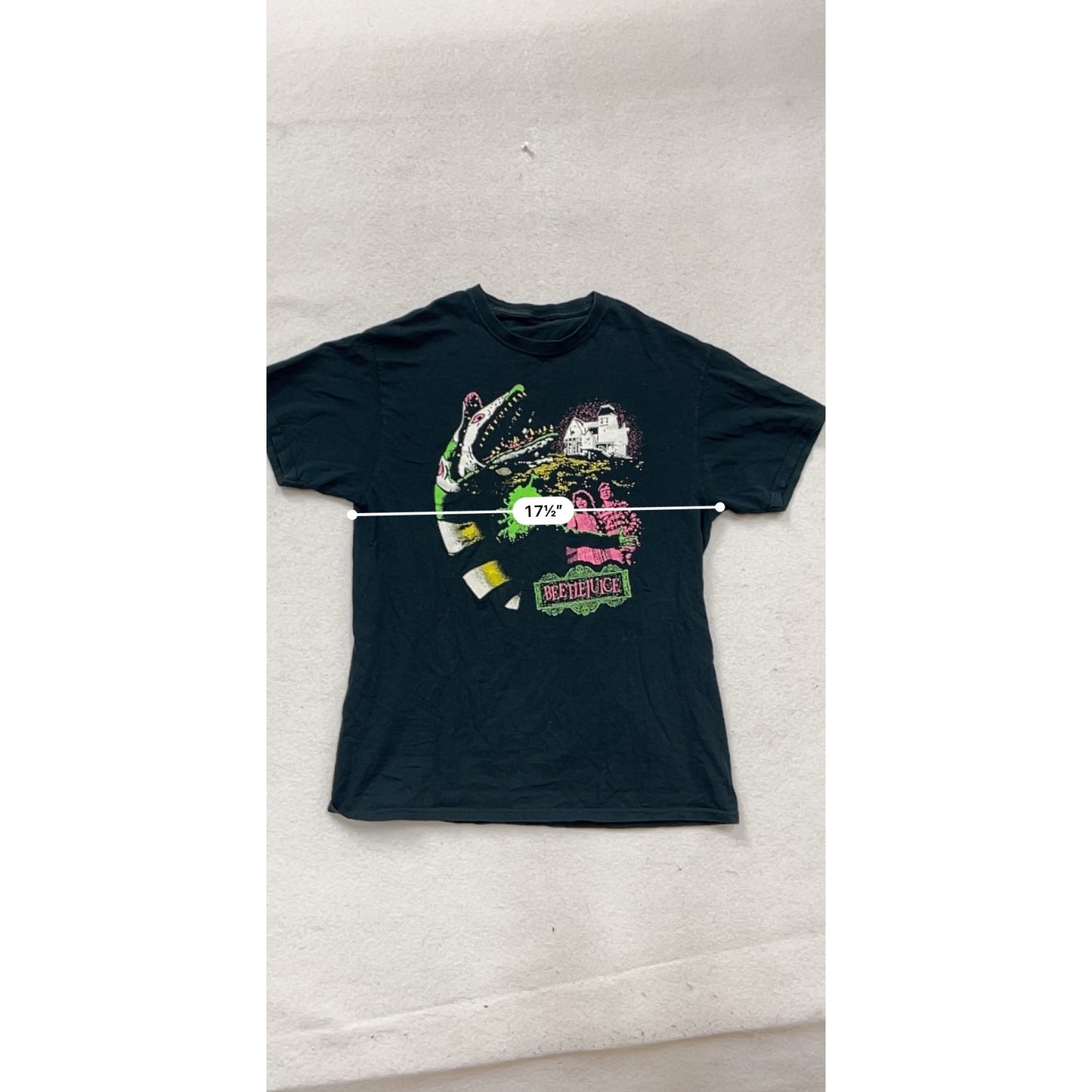 Beetlejuice Graphic T-Shirt Black Cotton Short Sleeve #245A