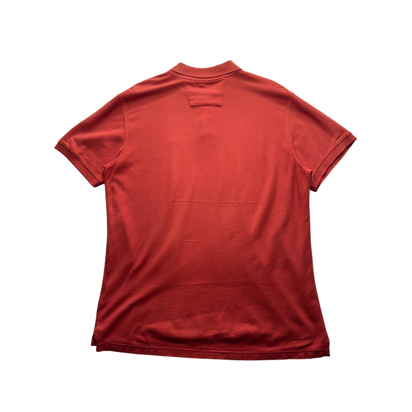 Red Polo Shirt Elephant Logo Button-Up Collar 100% Cotton Size XL #9982