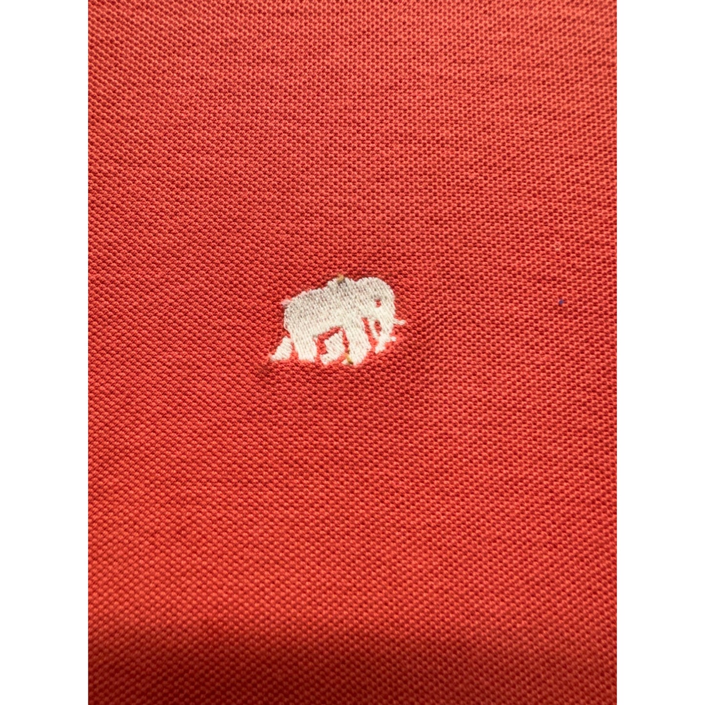 Red Polo Shirt Elephant Logo Button-Up Collar 100% Cotton Size XL #9982