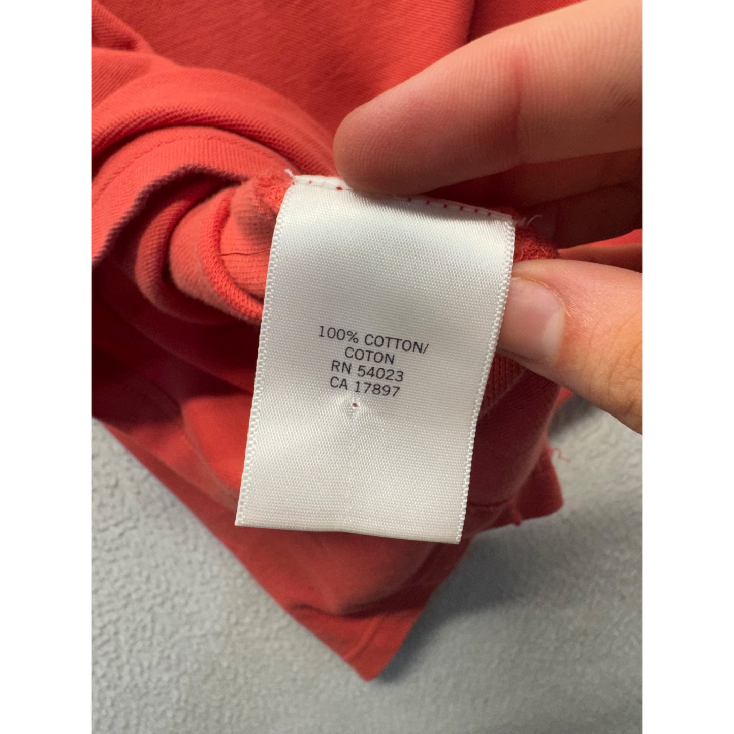 Red Polo Shirt Elephant Logo Button-Up Collar 100% Cotton Size XL #9982