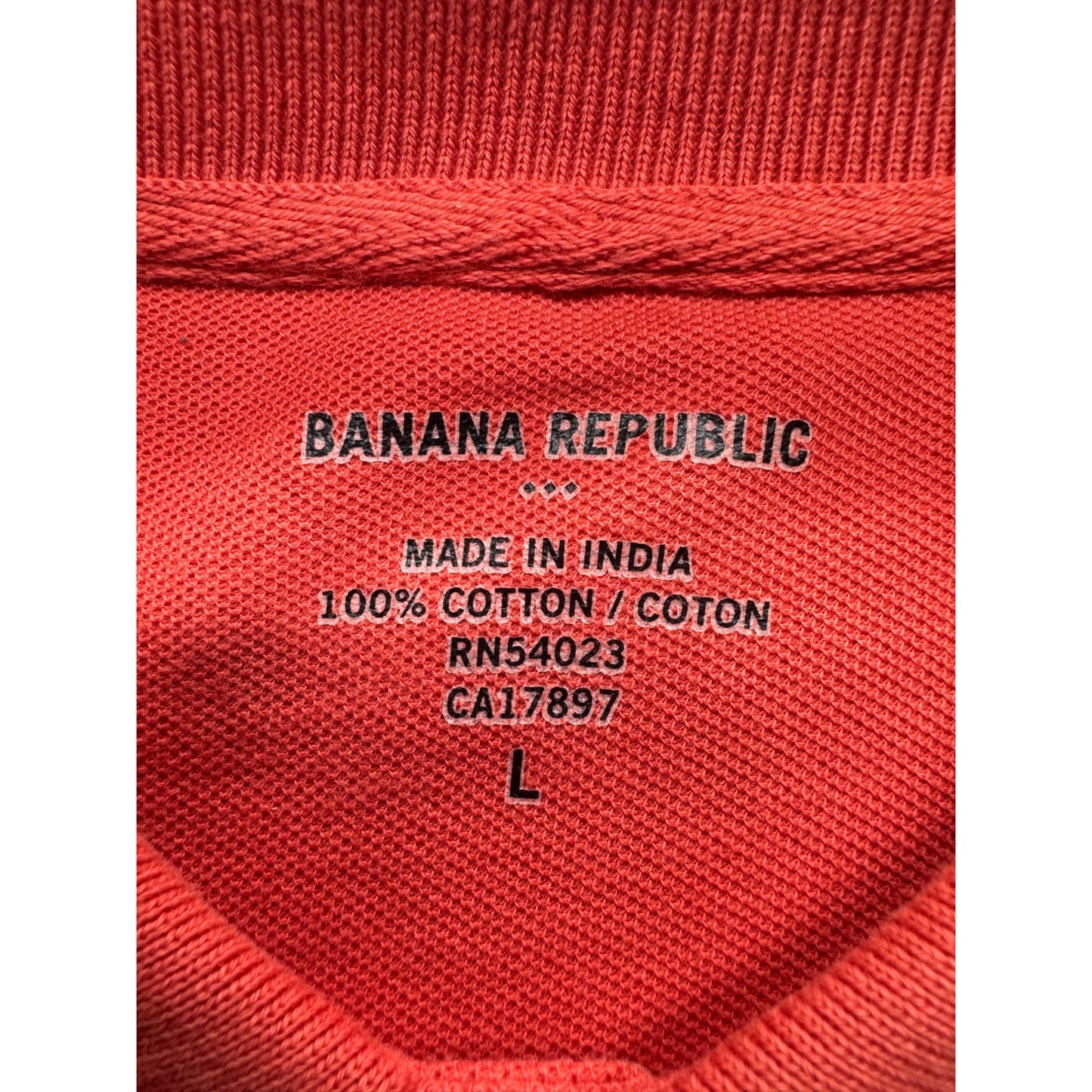 Red Polo Shirt Elephant Logo Button-Up Collar 100% Cotton Size XL #9982