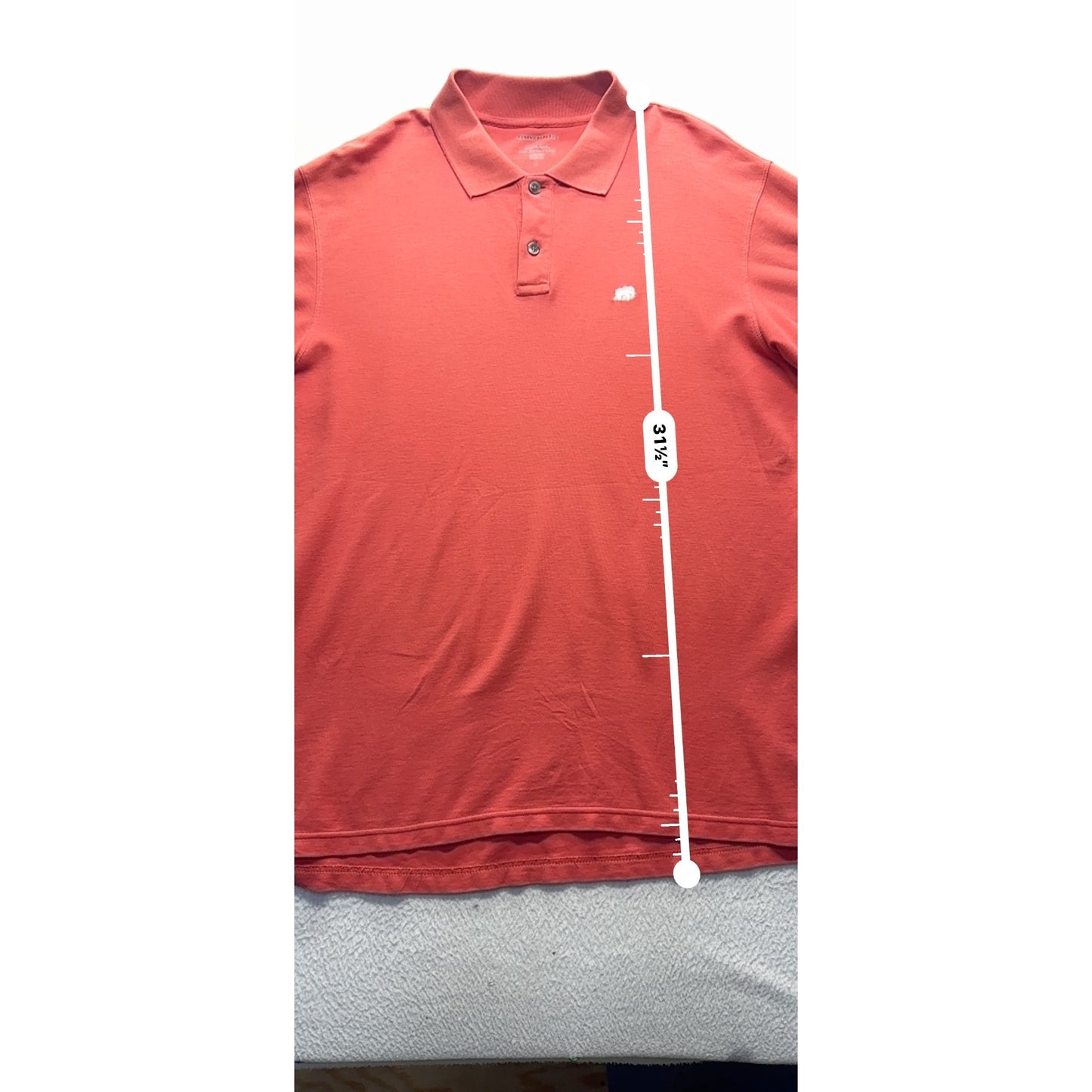 Red Polo Shirt Elephant Logo Button-Up Collar 100% Cotton Size XL #9982