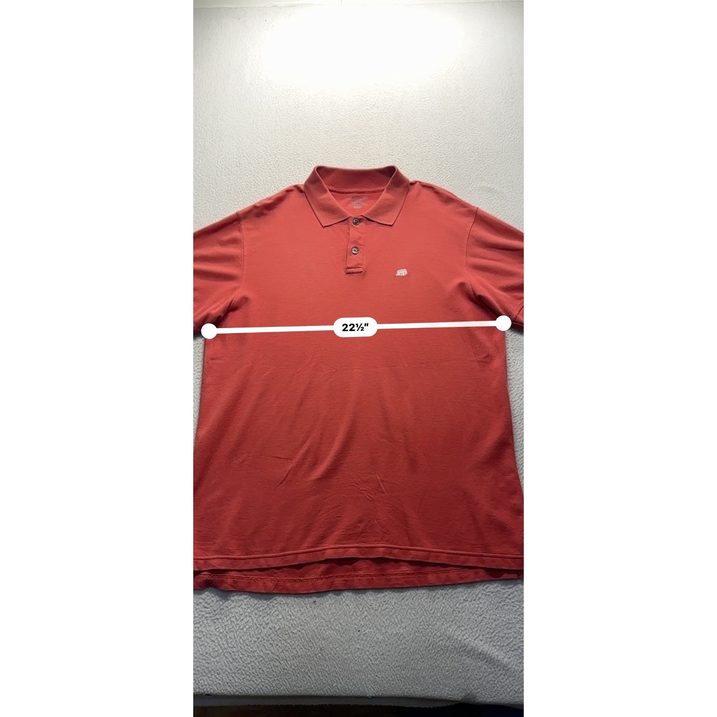 Red Polo Shirt Elephant Logo Button-Up Collar 100% Cotton Size XL #9982
