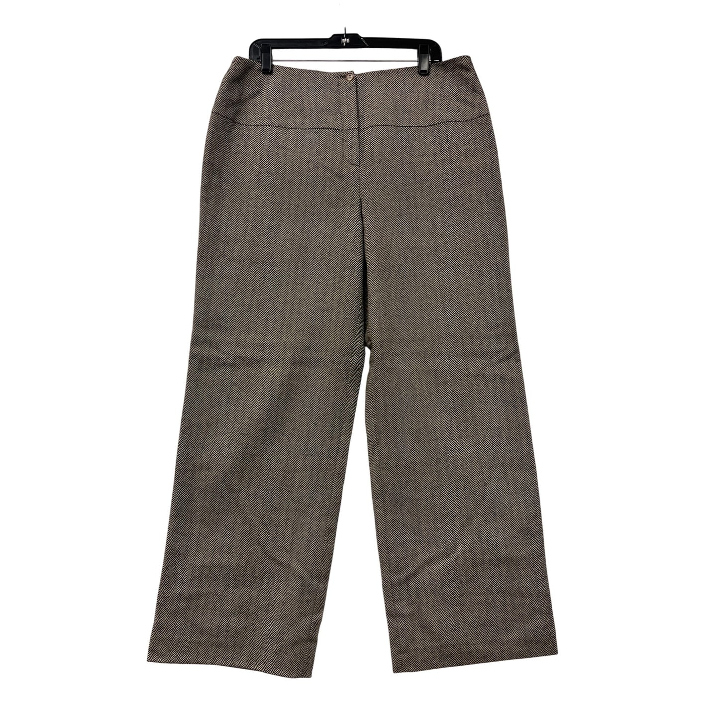 Harvé Benard Womens Wool Herringbone Wide-Leg Pants Size 16 #8350