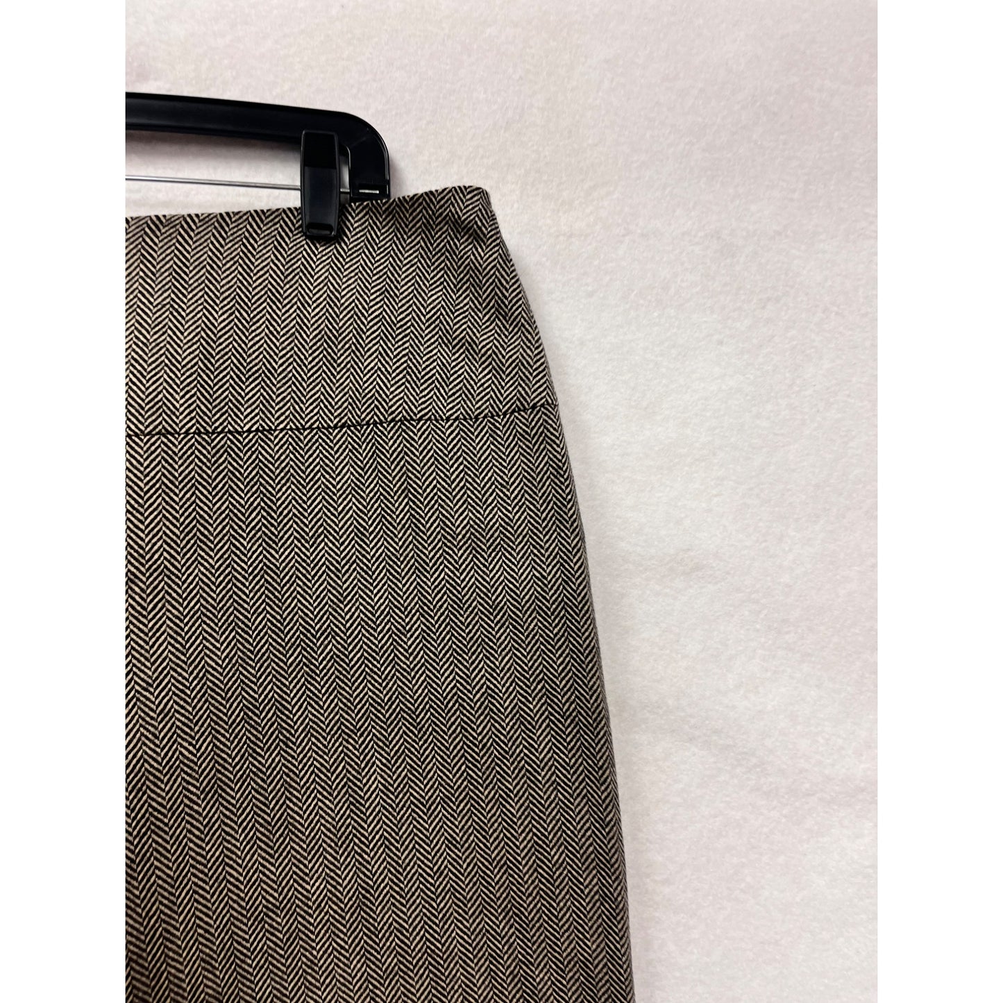Harvé Benard Womens Wool Herringbone Wide-Leg Pants Size 16 #8350