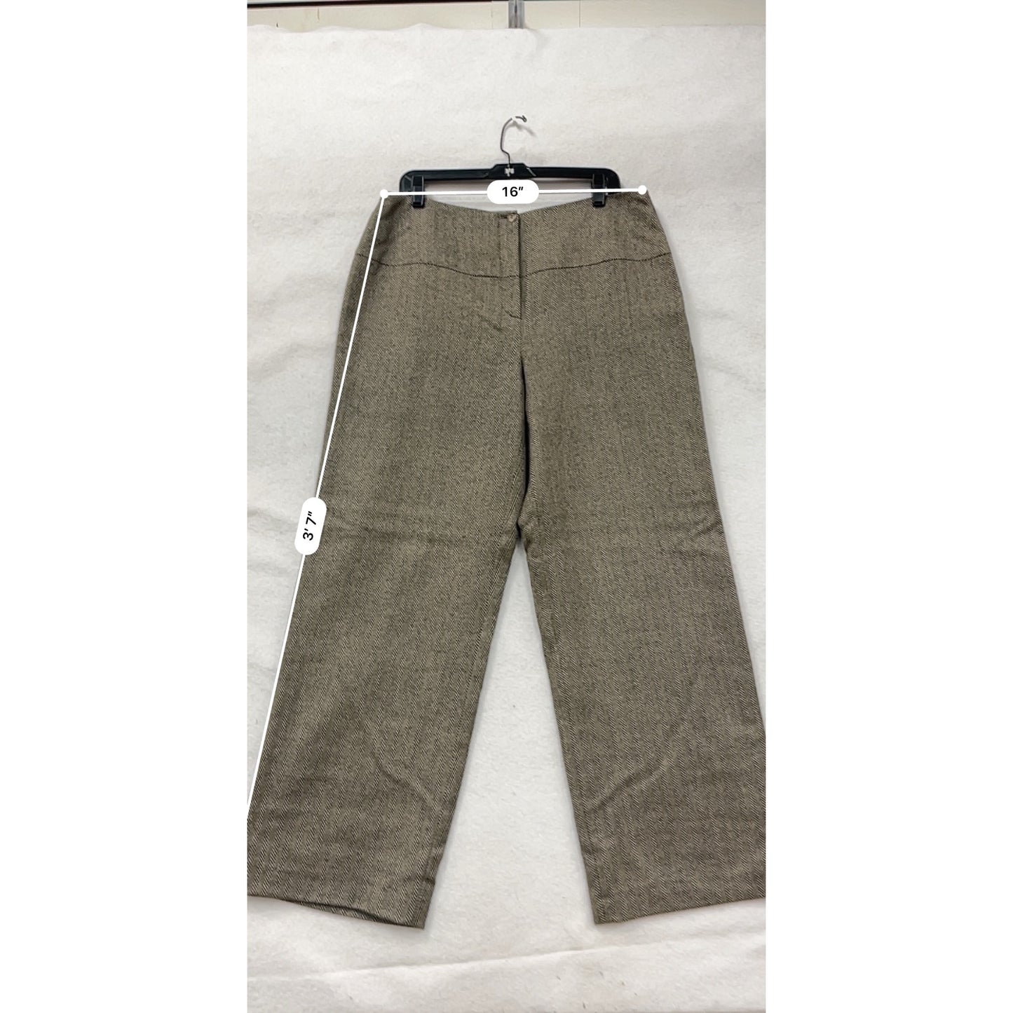 Harvé Benard Womens Wool Herringbone Wide-Leg Pants Size 16 #8350