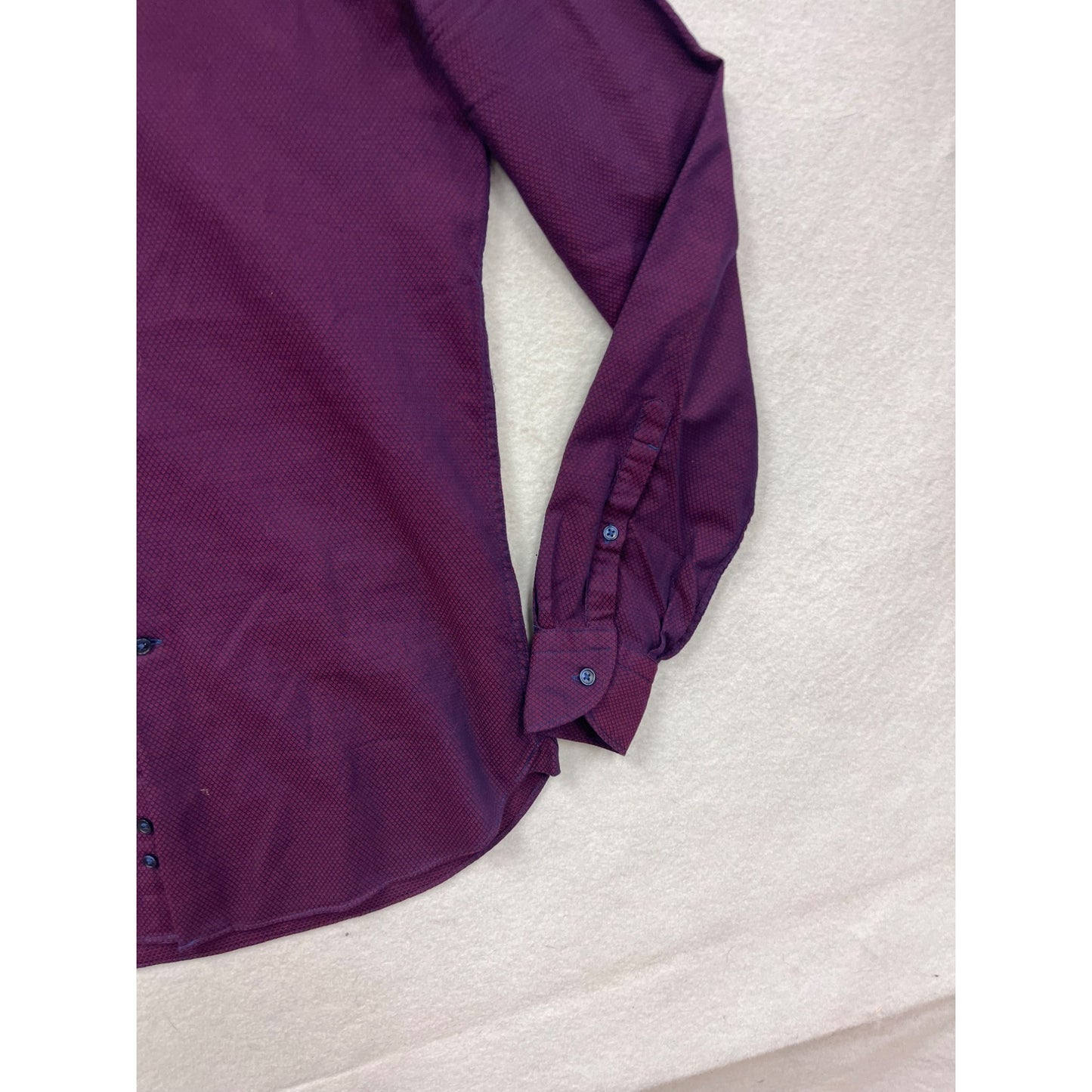 Mens Camicissima Long-Sleeve Purple Button-Up Shirt Size 37 #8244