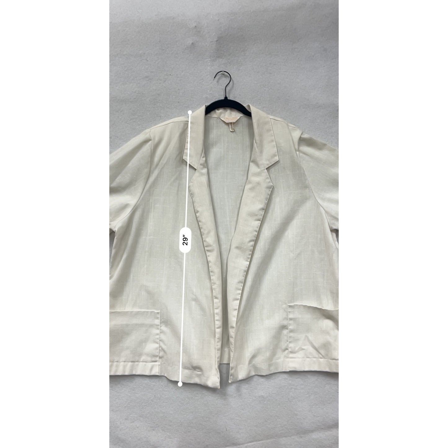 Womens Beige Jay Lan Open Front Blazer With Pockets Size 46 #6945