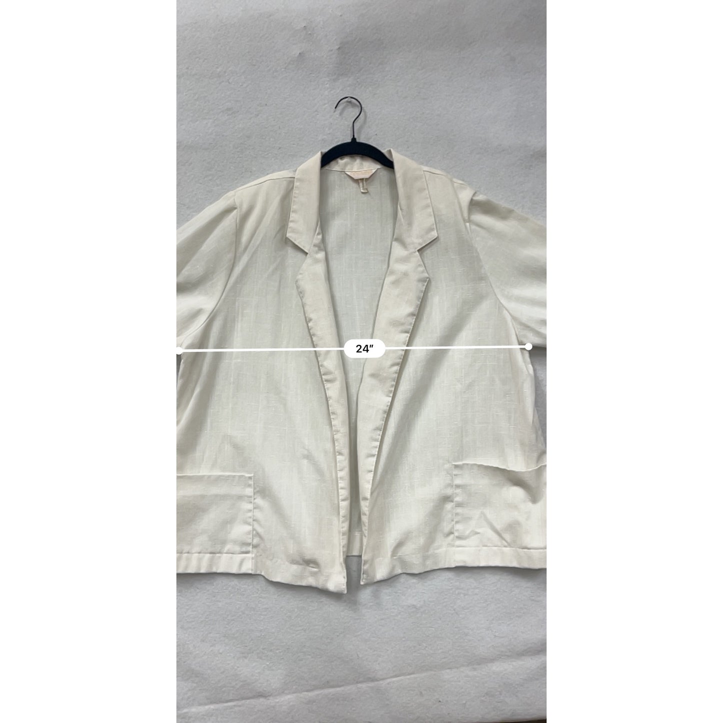 Womens Beige Jay Lan Open Front Blazer With Pockets Size 46 #6945